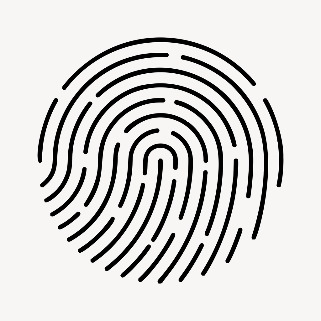 Fingerprint collage element, black and